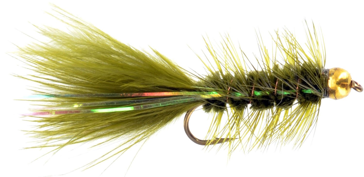 Bead Head Flash-A-Bugger - Olive | Fly Fishing Flies For Less ...