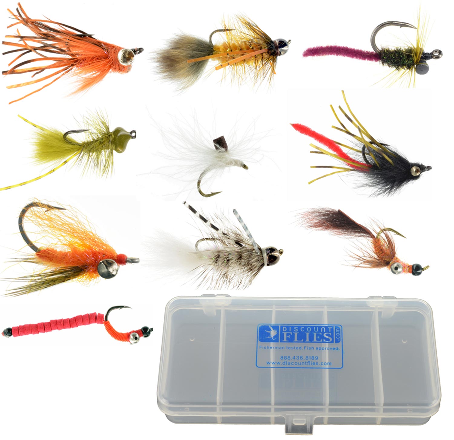 Carp Fly Collection: 10 Flies + Fly Box 