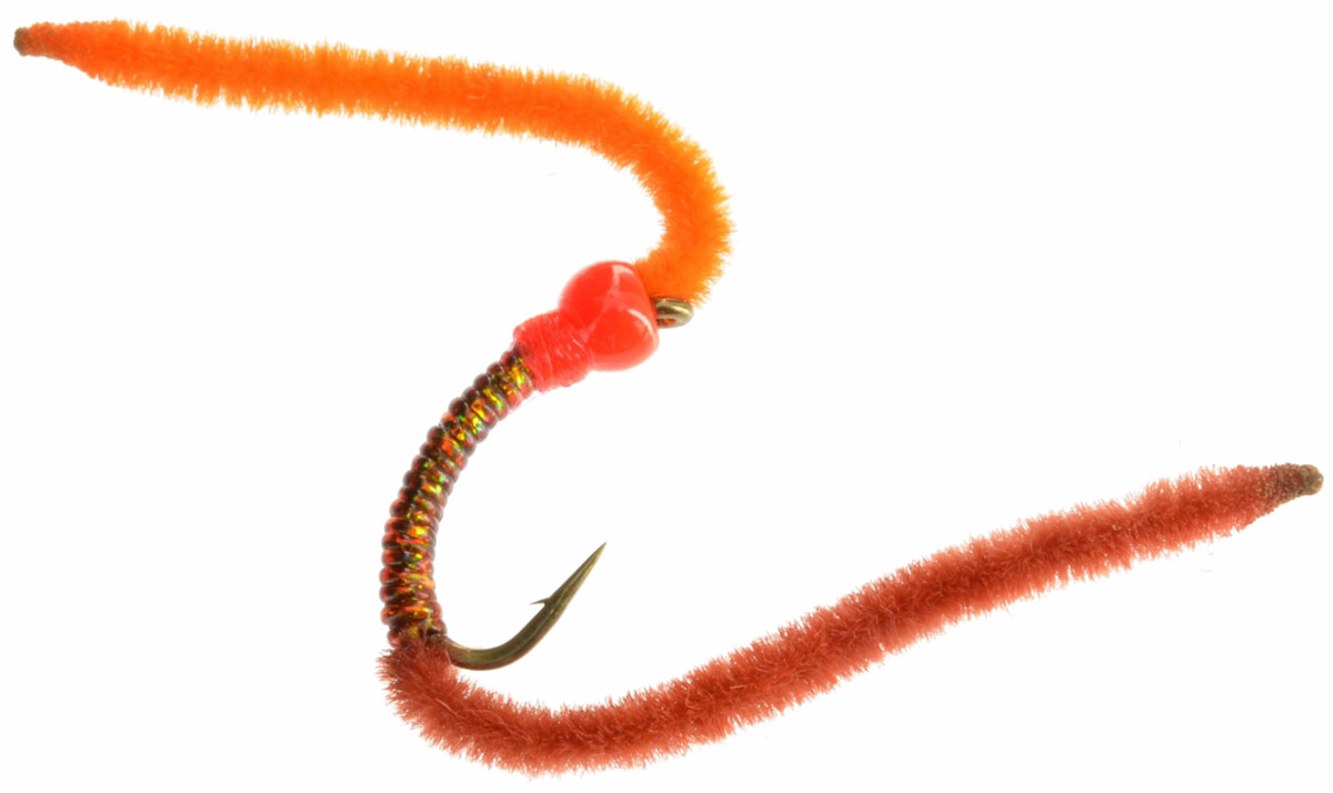 Firebead Sparkle Worm Two Tone - Orange Brown