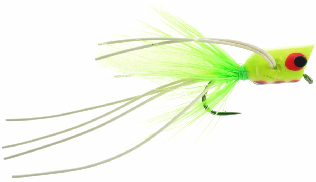 Micro Popper - Chartreuse, Fly Fishing Flies For Less