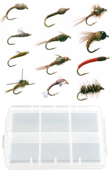 100 Trout Dries/Midge Flies in C&F Designs 10 row Fly Box. All Brand New