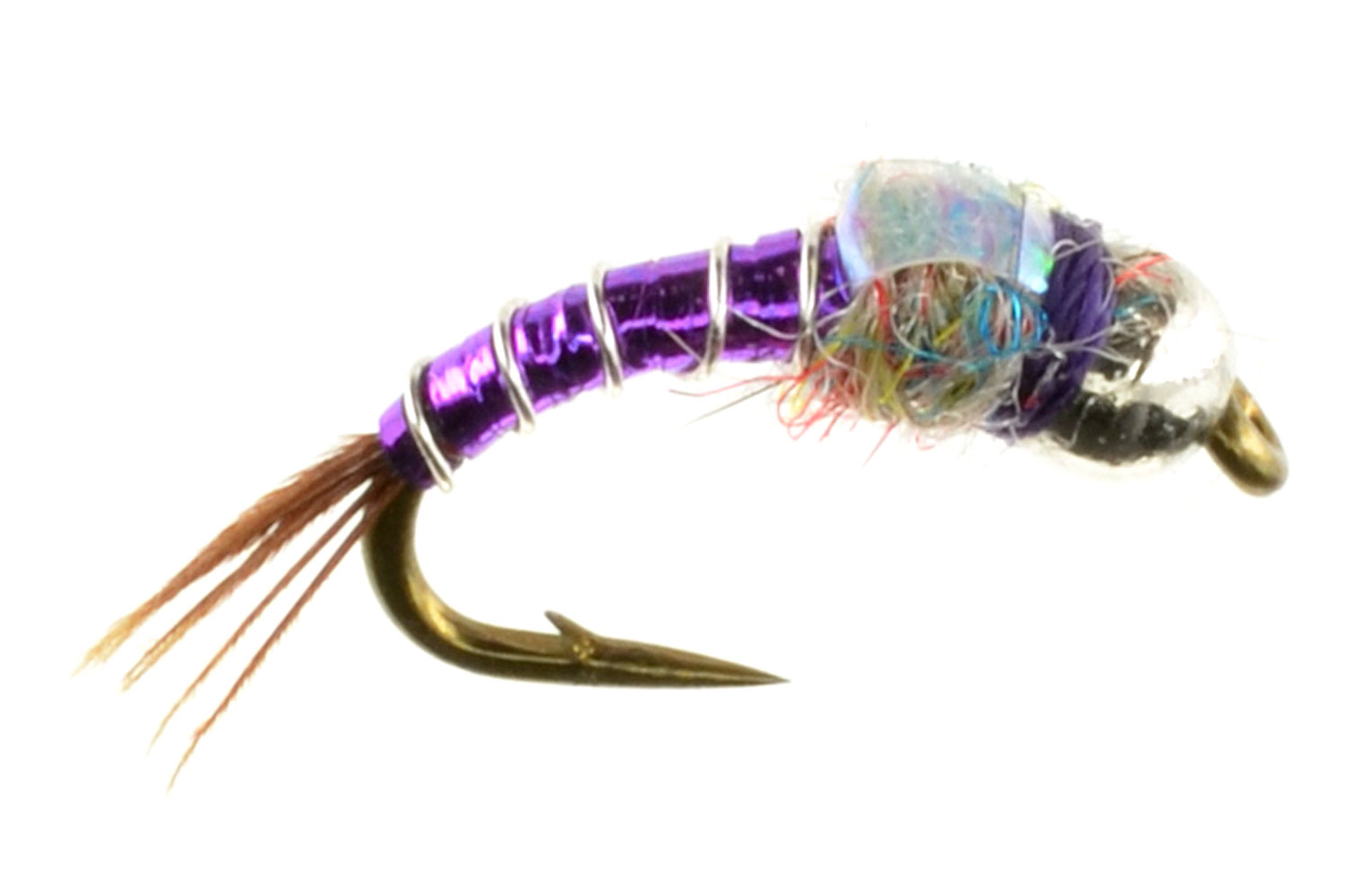 1 DOZEN TUNGSTEN HEAD PURPLE NYMPHS FOR FLY FISHING-TUNG 189