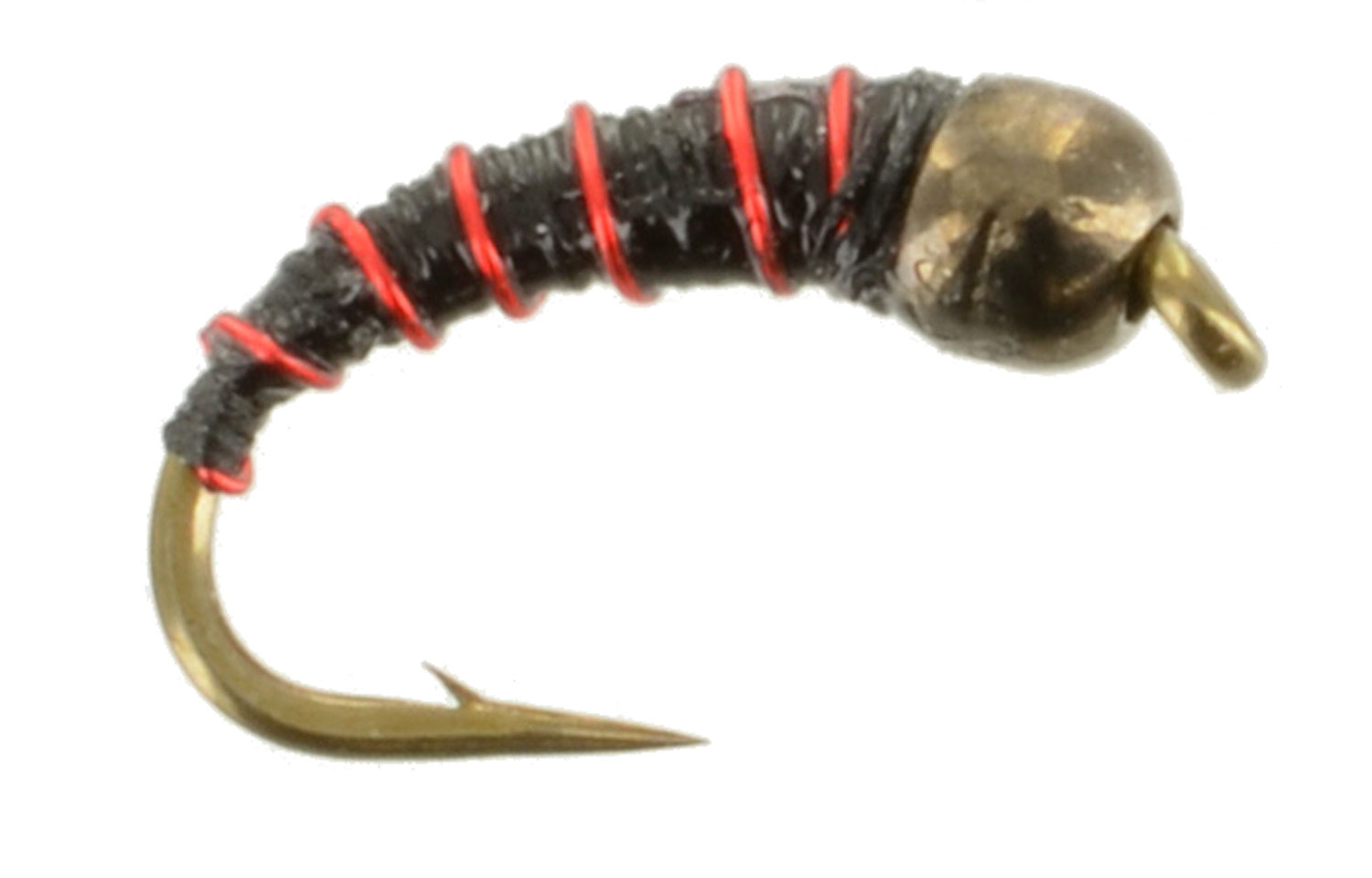 Zebra Midge Black & Red with Tungsten Bead, Fly Fishing Flies For Less